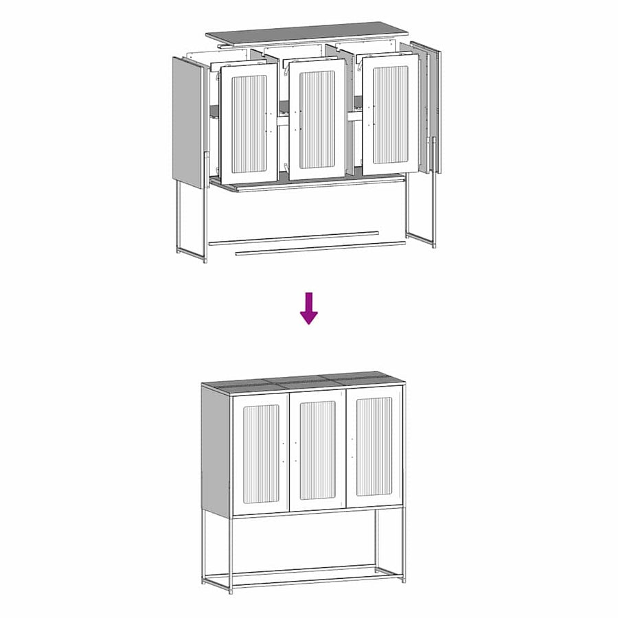 Dressoir 100,5x39x107 cm koudgewalst staal antracietkleurig