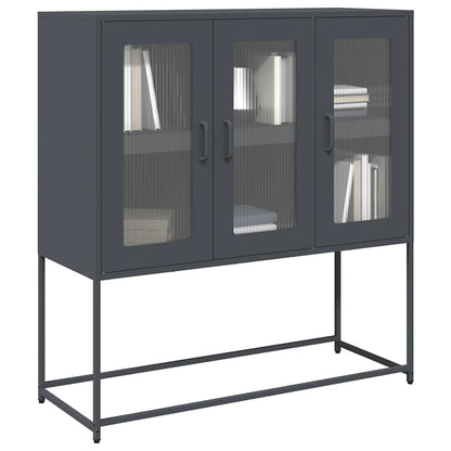 Dressoir 100,5x39x107 cm koudgewalst staal antracietkleurig