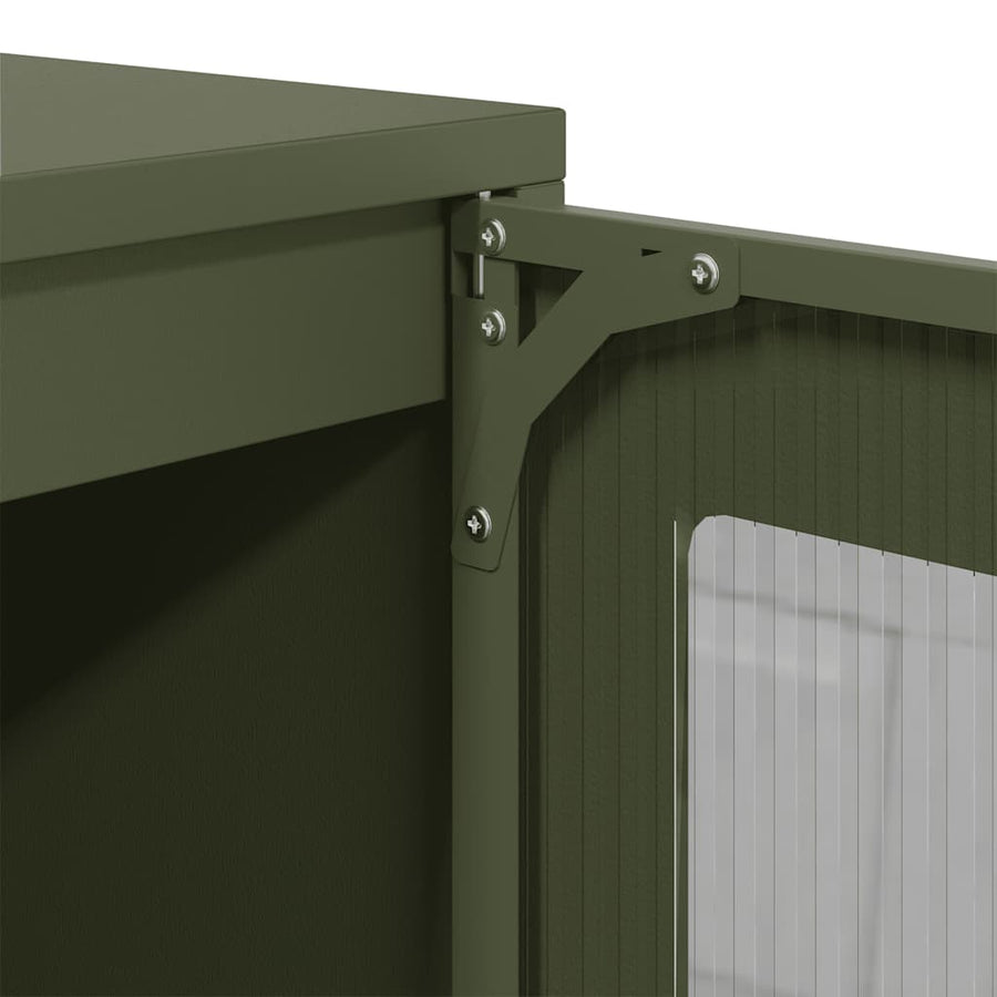 Dressoir 100,5x39x107 cm koudgewalst staal olijfgroen