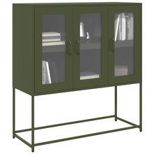 Dressoir 100,5x39x107 cm koudgewalst staal olijfgroen