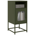Bedside table 36x39x78 cm cold-rolled steel olive green