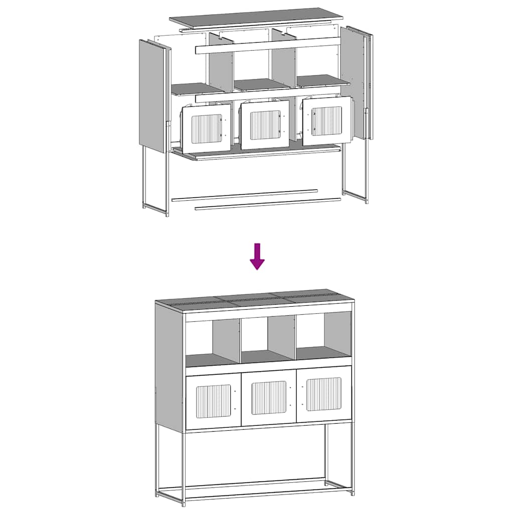 Dressoir 100,5x39x107 cm koudgewalst staal zwart