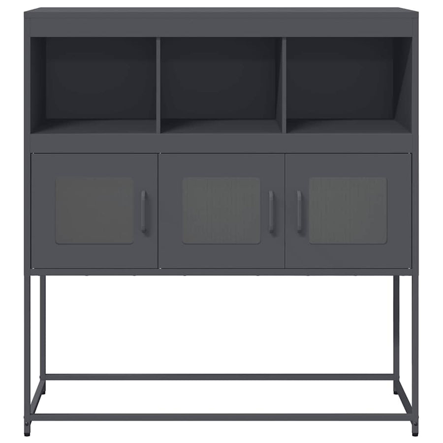 Dressoir 100,5x39x107 cm koudgewalst staal antracietkleurig