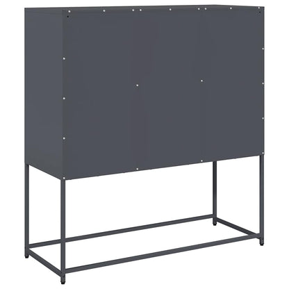 Dressoir 100,5x39x107 cm koudgewalst staal antracietkleurig