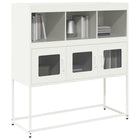 Sideboard 100.5x39x107 cm cold-rolled steel white