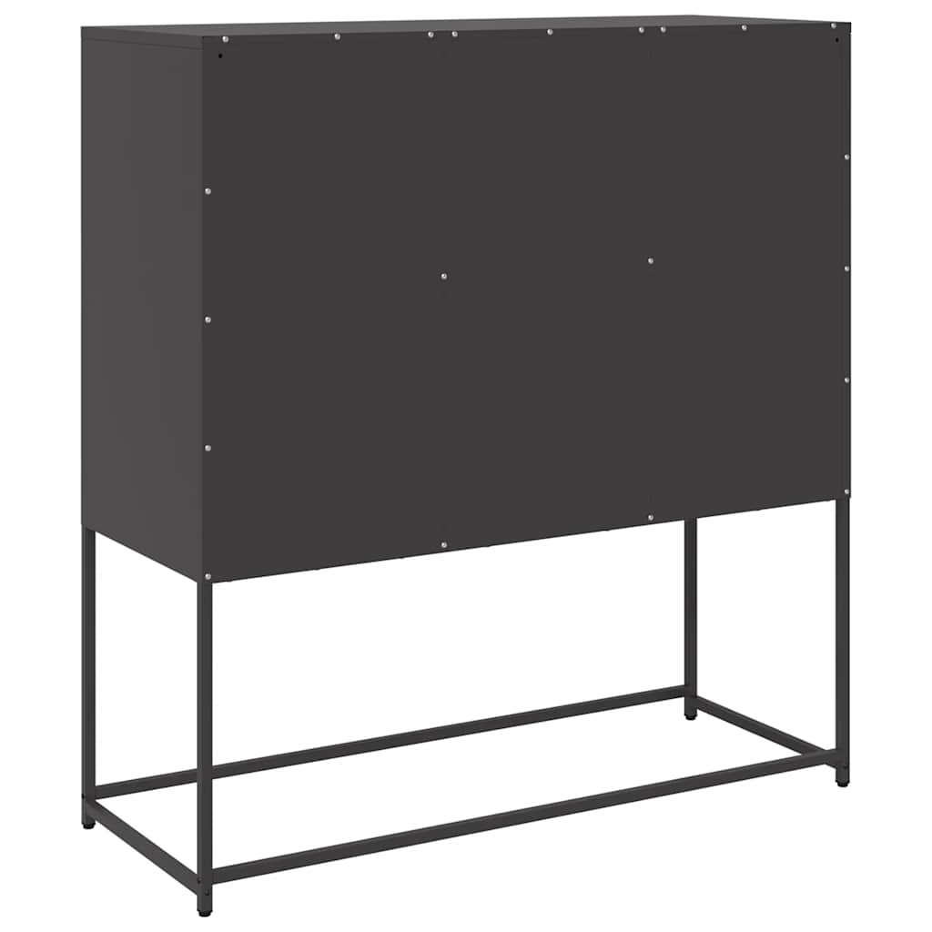 Dressoir 100,5x39x107 cm koudgewalst staal zwart