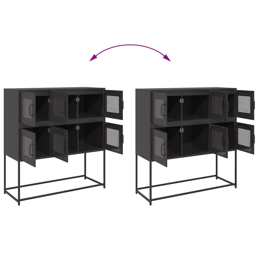 Dressoir 100,5x39x107 cm koudgewalst staal zwart
