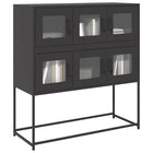 Sideboard 100.5x39x107 cm cold rolled steel black