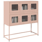 Dressoir 100,5x39x107 cm staal roze