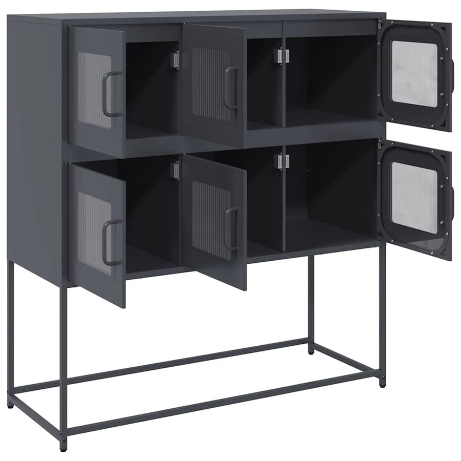 Dressoir 100,5x39x107 cm koudgewalst staal antracietkleurig