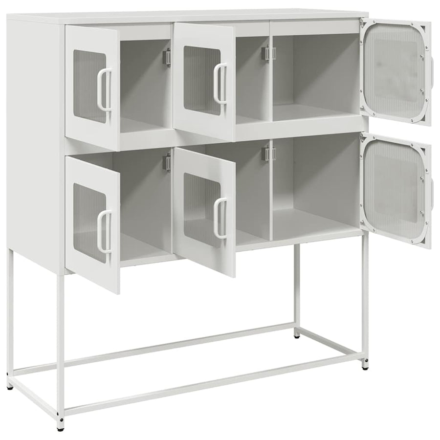 Dressoir 100,5x39x107 cm koudgewalst staal wit