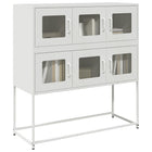 Sideboard 100.5x39x107 cm cold-rolled steel white