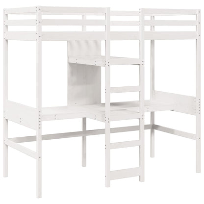 Hoogslaper zonder matras massief grenenhout wit 80x200 cm