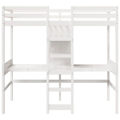 Hoogslaper zonder matras massief grenenhout wit 80x200 cm
