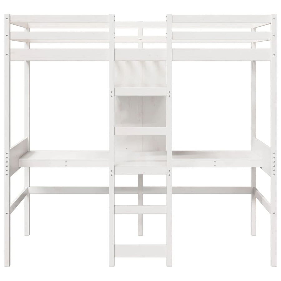 Hoogslaper zonder matras massief grenenhout wit 80x200 cm