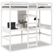 Hoogslaper zonder matras massief grenenhout wit 90x190 cm