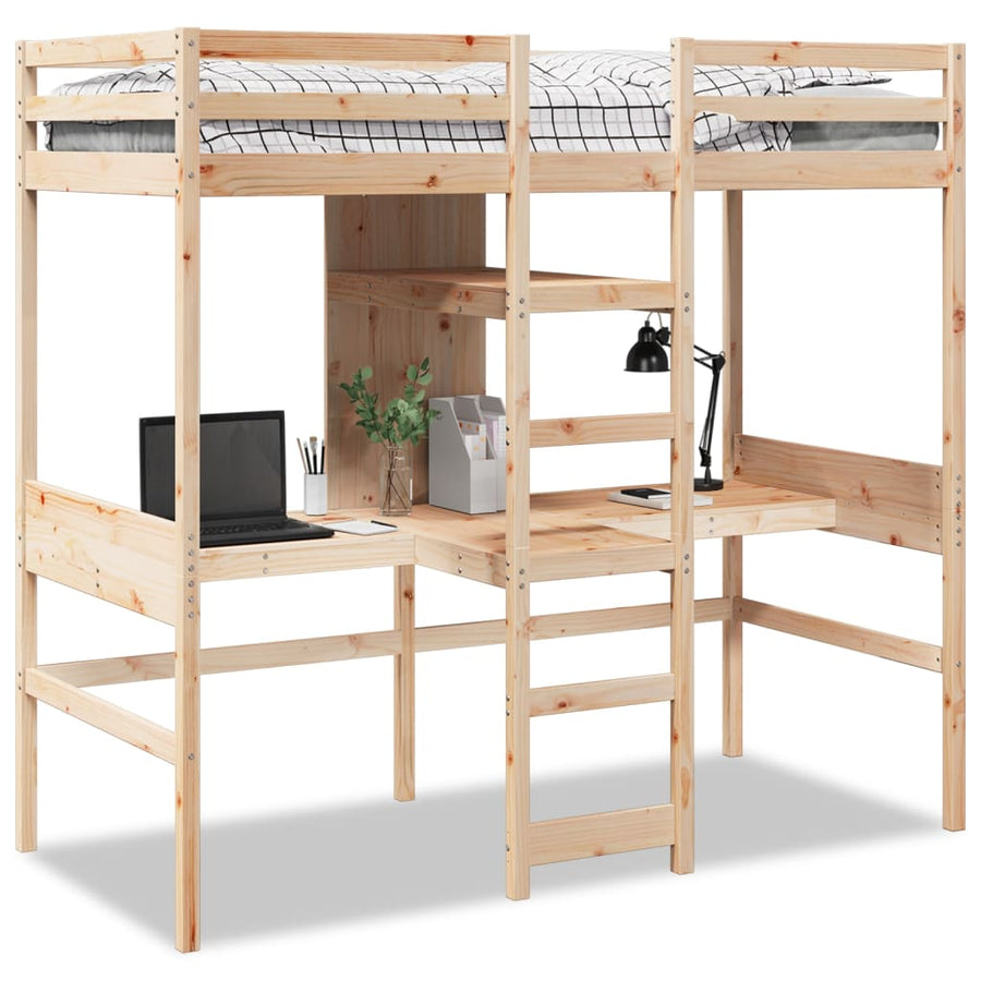 Hoogslaper zonder matras massief grenenhout 75x190 cm