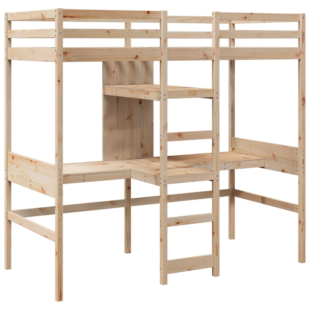 Hoogslaper zonder matras massief grenenhout 75x190 cm