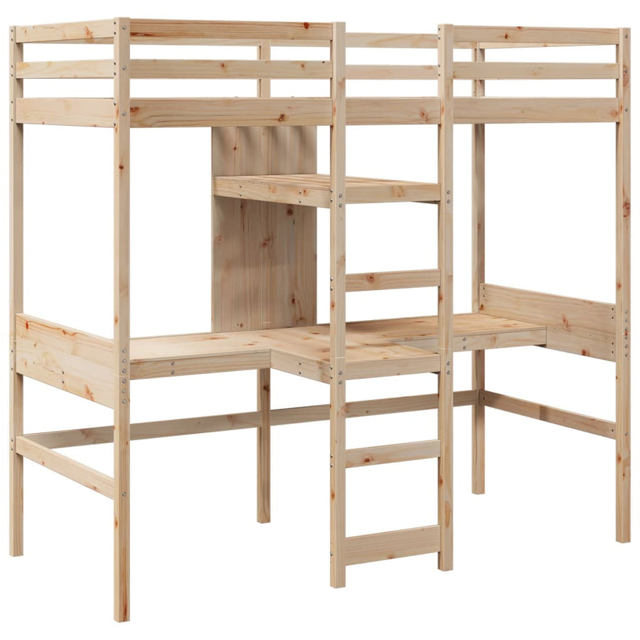 Hoogslaper zonder matras massief grenenhout 75x190 cm