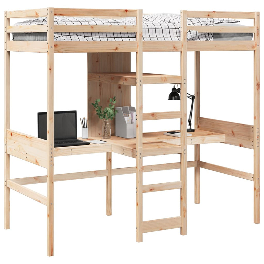 Hoogslaper zonder matras massief grenenhout 75x190 cm