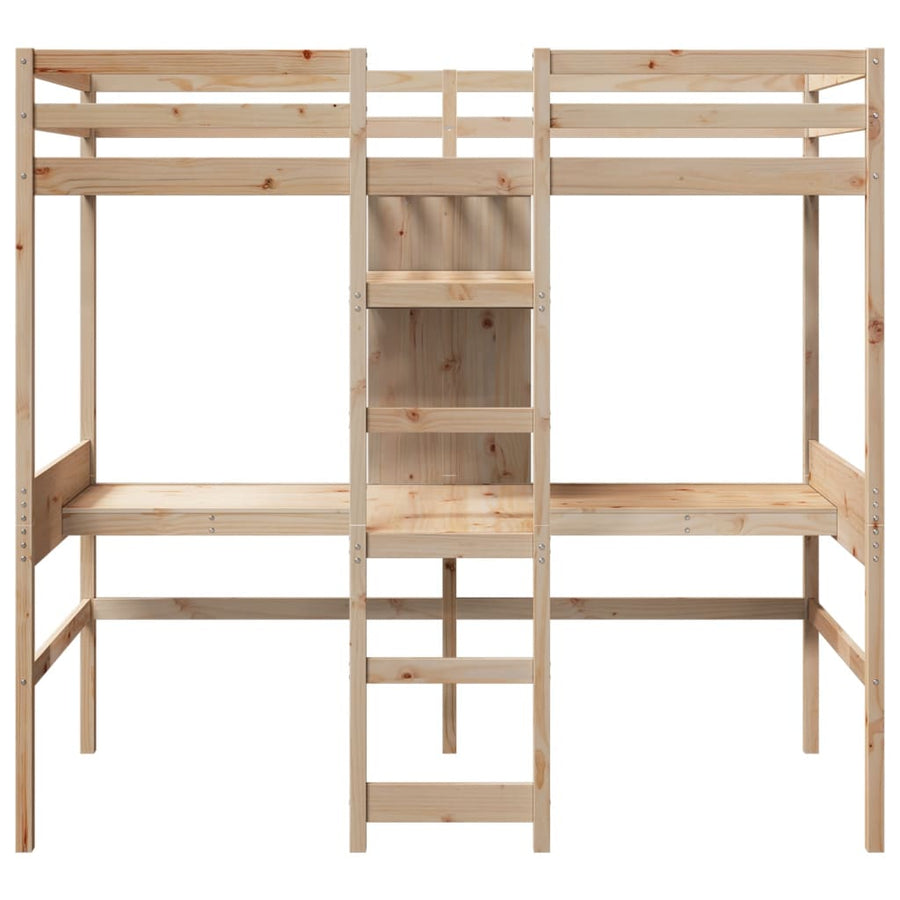 Hoogslaper zonder matras massief grenenhout 75x190 cm