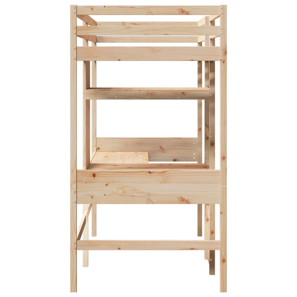 Hoogslaper zonder matras massief grenenhout 75x190 cm