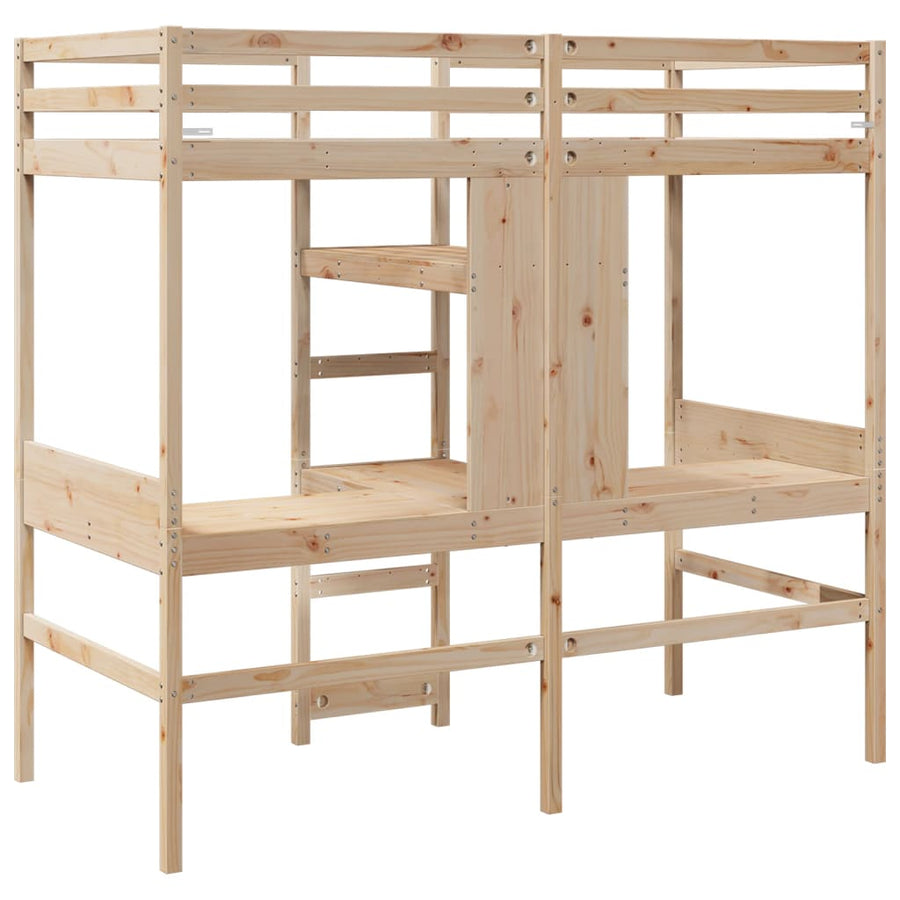 Hoogslaper zonder matras massief grenenhout 75x190 cm