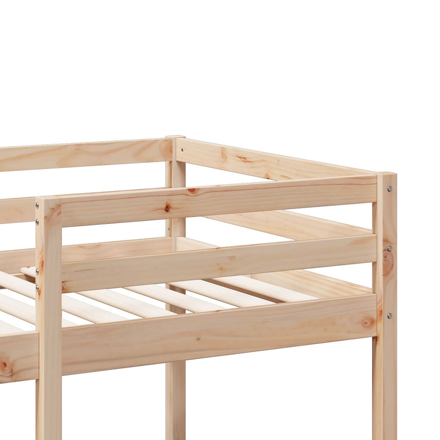 Hoogslaper zonder matras massief grenenhout 75x190 cm