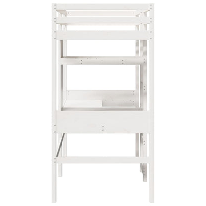 Hoogslaper zonder matras massief grenenhout wit 75x190 cm