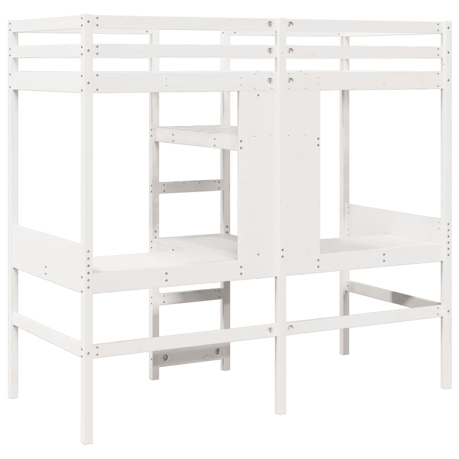 Hoogslaper zonder matras massief grenenhout wit 75x190 cm