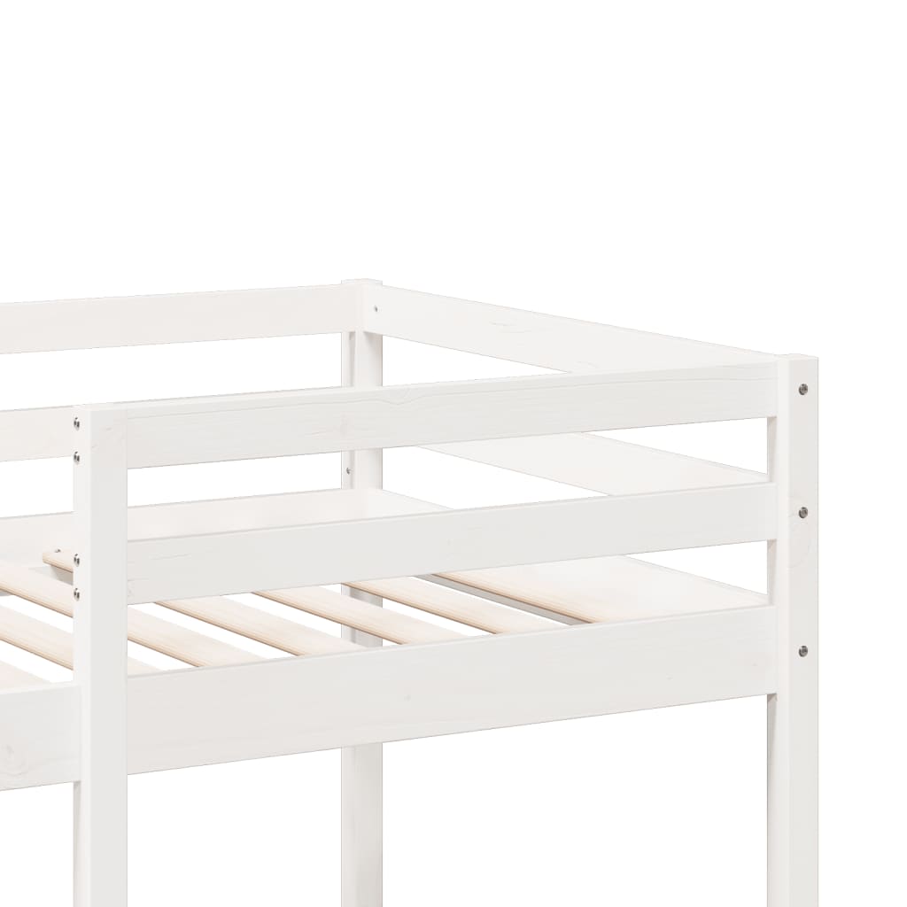 Hoogslaper zonder matras massief grenenhout wit 75x190 cm