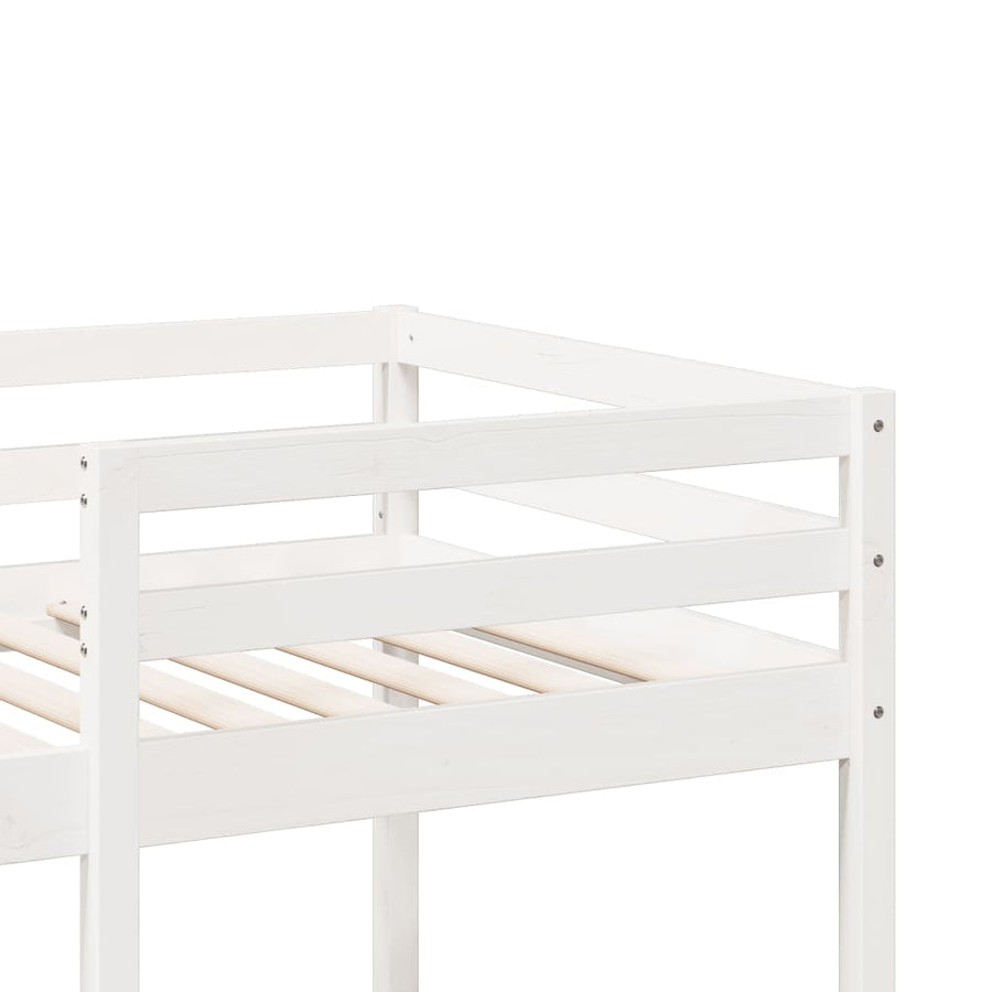 Hoogslaper zonder matras massief grenenhout wit 75x190 cm