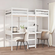 Hoogslaper massief grenenhout wit 75x190 cm