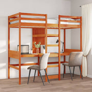 Hoogslaper massief grenenhout wasbruin 75x190 cm