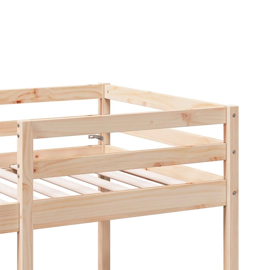 Hoogslaper met bureau en stoelen massief grenenhout 90x200cm