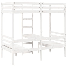 Hoogslaper met bureau en stoelen grenenhout wit 90x200cm