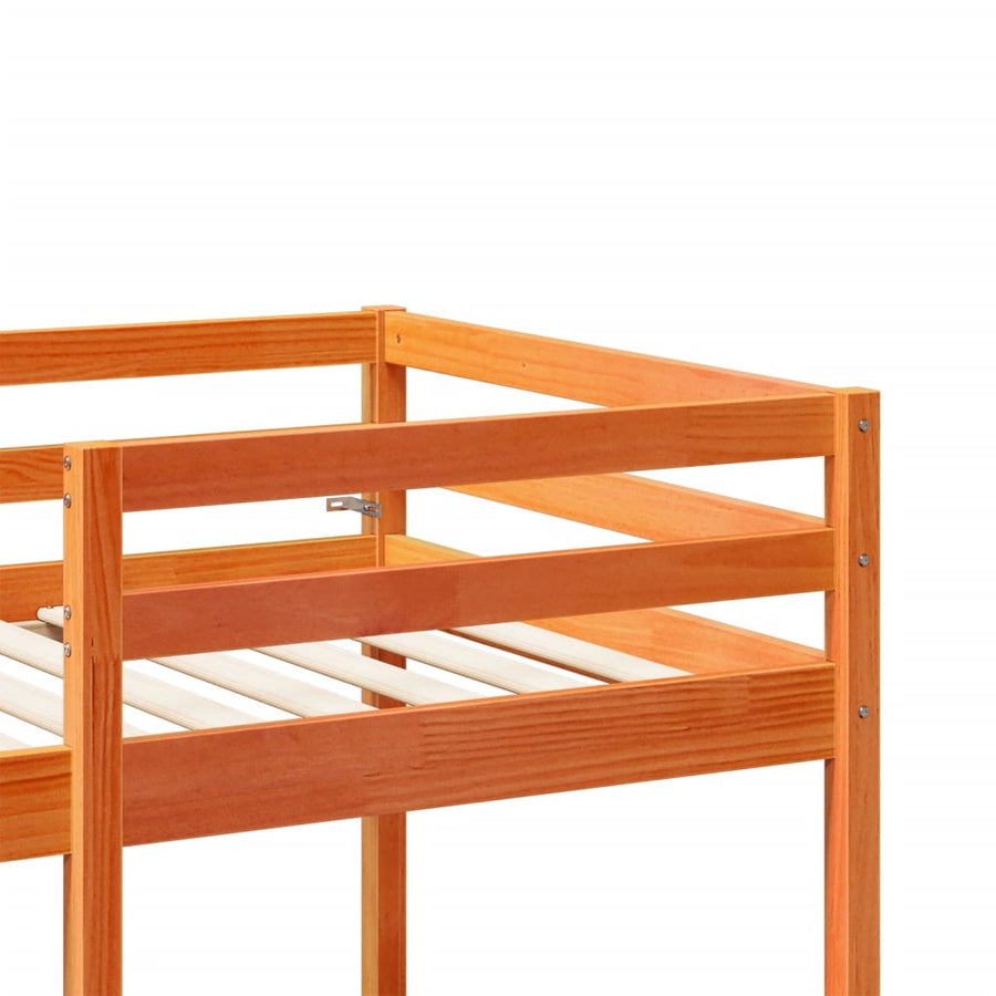 Hoogslaper met bureau en stoelen grenenhout wasbruin 90x200cm