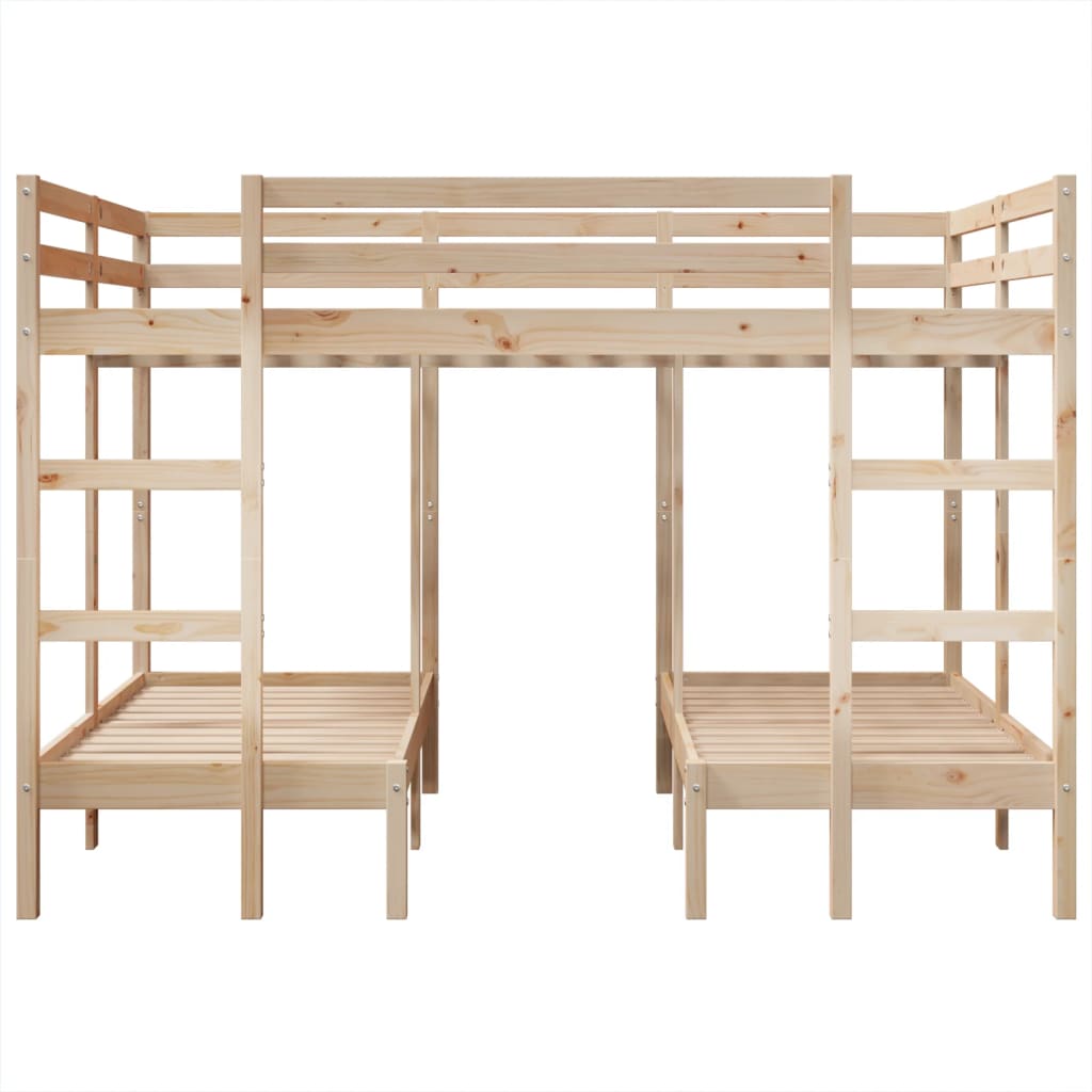 Stapelbed 3-voudig massief grenenhout 140x200/70x140 cm