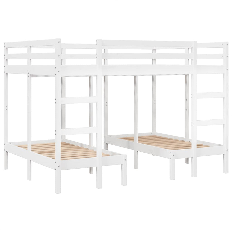Stapelbed 3-Voudig Grenenhout 140 x 200/70 x 140 cm Wit