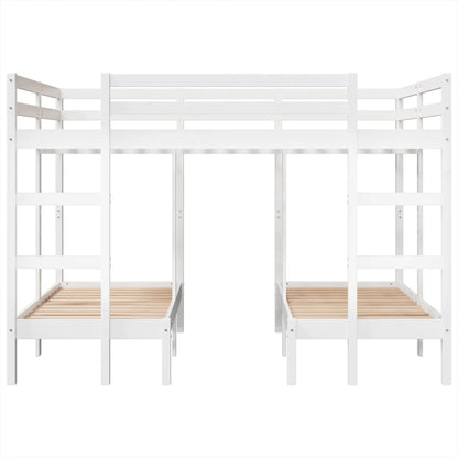 Stapelbed 3-Voudig Grenenhout 140 x 200/70 x 140 cm Wit