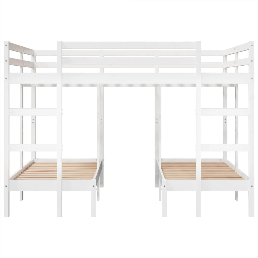 Stapelbed 3-Voudig Grenenhout 140 x 200/70 x 140 cm Wit