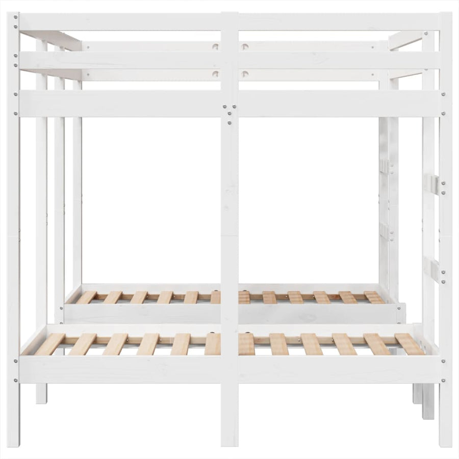 Stapelbed 3-Voudig Grenenhout 140 x 200/70 x 140 cm Wit