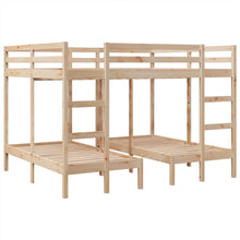 Stapelbed 3-voudig massief grenenhout 140x200/70x140 cm