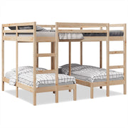 Stapelbed massief grenenhout 3-voudig 160x200/80x160 cm