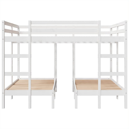 Stapelbed 3-voudig grenenhout wit 140x200/70x140 cm