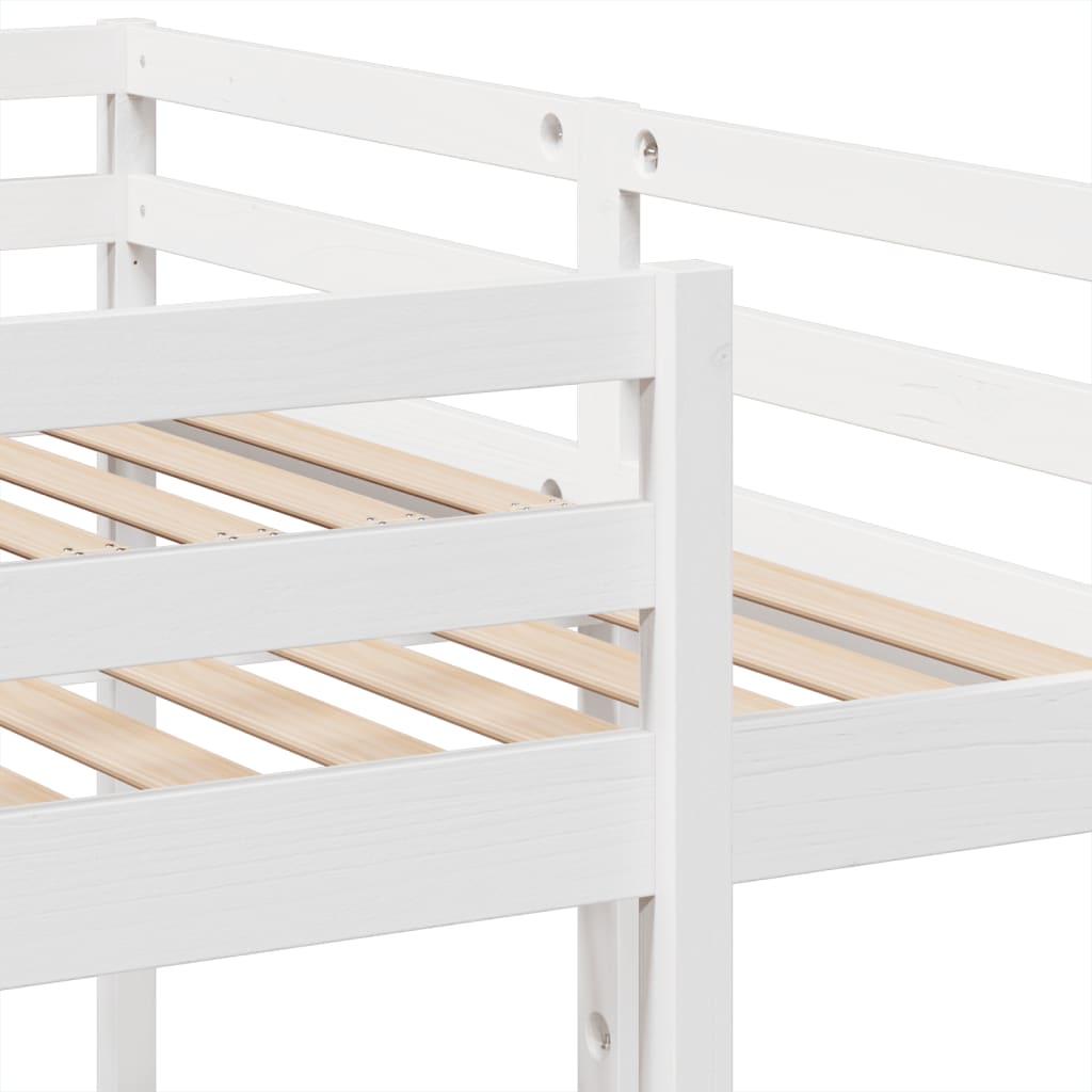 Stapelbed 3-voudig grenenhout wit 140x200/70x140 cm
