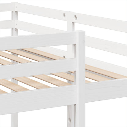 Stapelbed 3-voudig grenenhout wit 140x200/70x140 cm