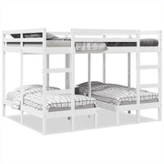 Stapelbed 3-voudig grenenhout wit 160x200/80x160 cm