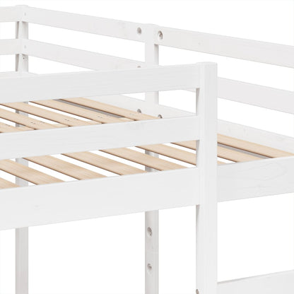 Stapelbed 3-voudig grenenhout wit 140x200/70x140 cm