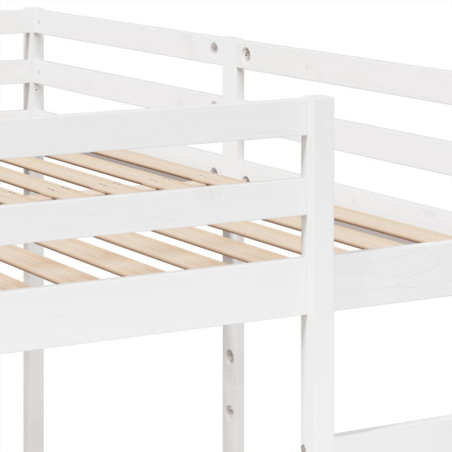 Stapelbed 3-voudig grenenhout wit 140x200/70x140 cm
